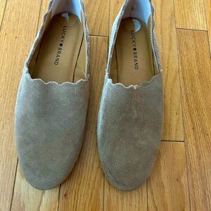 Lucky Brand Tan Suede Loafers Size 8.5